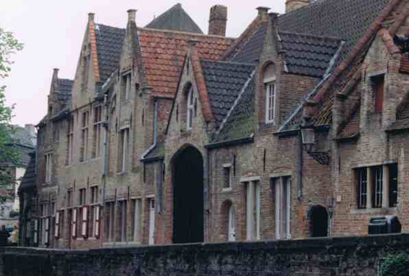 Medieval Canal Side Houses in Bruges