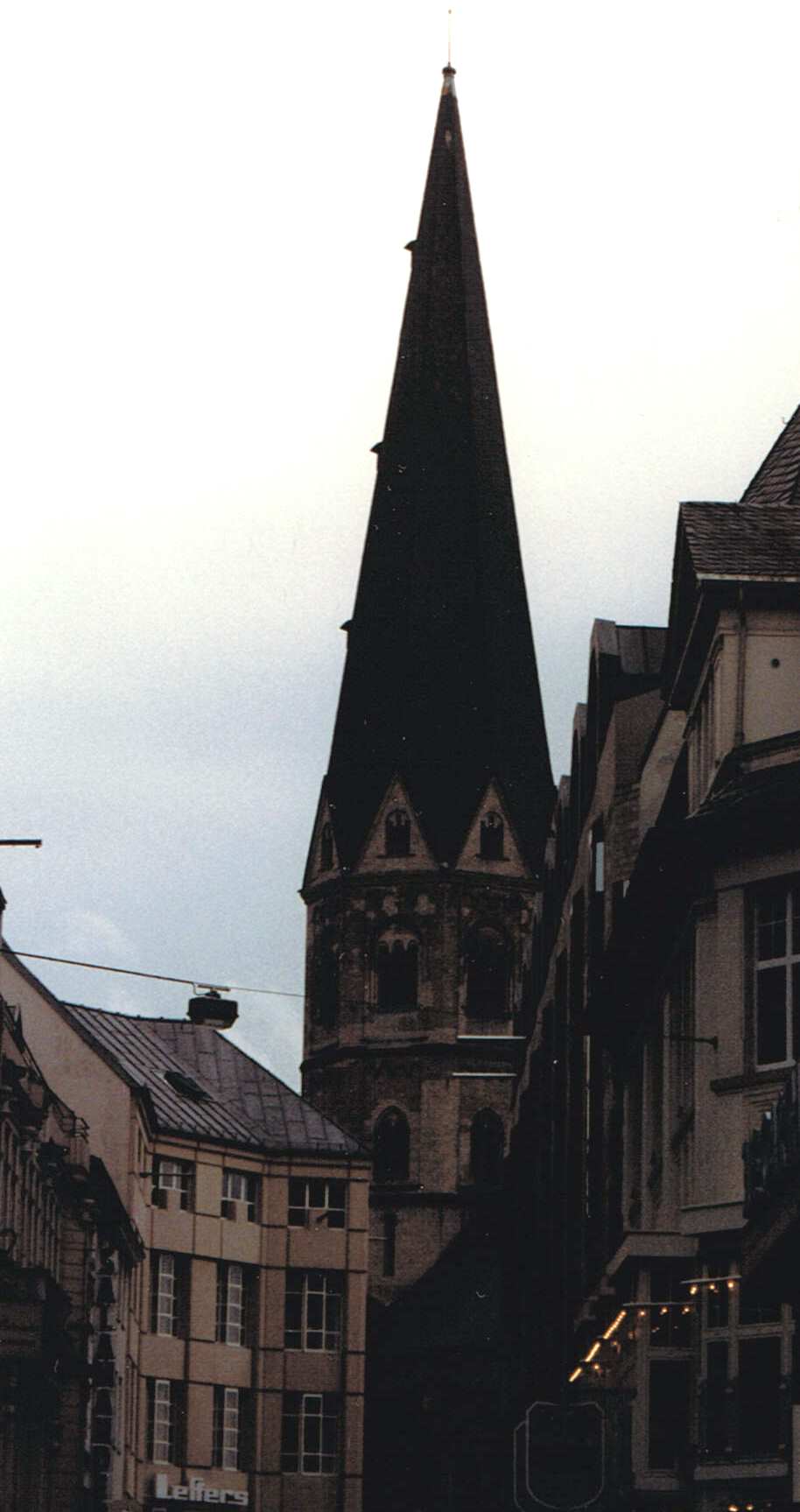 Central Spire of Bonn Basilica at Dusk
